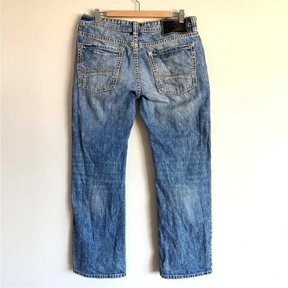 ROCK & Roll Cowboy Pistol Straight Leg Jeans 36x32 (Meas. 34W)Thick Stitching - Picture 2 of 8